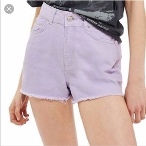 Topshop MOTO MOM lavender denim shorts